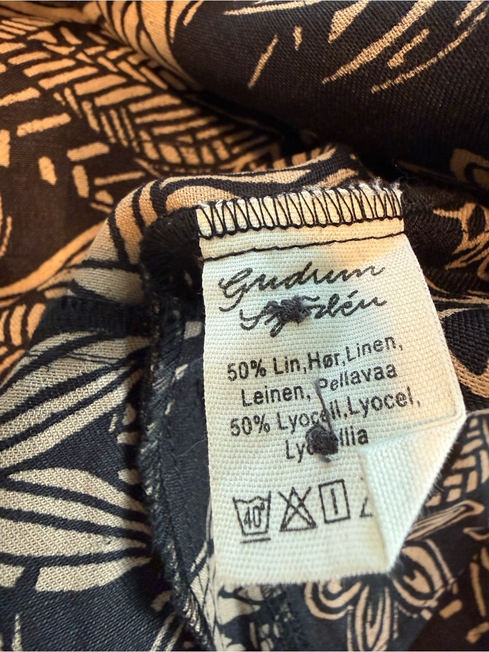 Gudrun Sjödén Floral Linen Lyocell Tunic Top Lagenlook Artsy Oversized M L - Picture 2 of 7